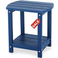 Adirondack Square Outdoor Side Table,2-Tier Storage Patio Side Table, HDPE End Tables for Backyard Pool Porch Garden Lawn