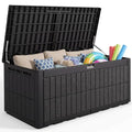Quictent 220 Gallon Resin Deck Box, Weatherproof Waterproof Outdoor Storage Bench, Heavy Duty UV Resistant Lockable Container for Garden, Pool Supplies, Patio Cushions & Furniture Accessories