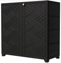 KINYING Outdoor Storage Cabinet Waterproof with 2 Shelves, 60 Gallon Resin Storage Shed for Patio/Garden/Backyard, Outdoor Storage Box for Cushions,Garden Tools and Pool Supplies,Black