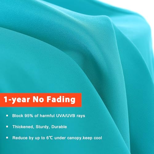 ABCCANOPY 9ft Outdoor Umbrella Replacement Top Suit 8 Ribs (Turquoise)