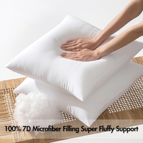 MIULEE Outdoor Pillows with Inserts Set of 2 Patio Waterproof Fade Resistant Fluffy Throw Pillows Decorative Garden Spring Natural Accent Leaves Cushion for Home Sofa Decor 18x18 Inch Royal Blue