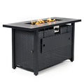 NIGOME Propane Fire Pit Table – Rectangle 43 Inch Outdoor Firepit for Patio, Balcony, and Garden – Versatile Gas Fire Pit with Lava Rock & Table Lid
