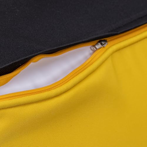 QILLOWAY Inflatable Outdoor Ottoman for Patio, Water Resistant Pouf Cube 16", Inflatable Foot Rest, Outdoor Footstool for Poolside, Garden,Camping, Yellow