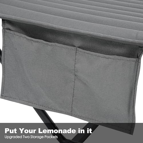 GAFETE 2 Person Hammock with Stand for Outside, Heavy Duty Steel Stand, 55inch Double Hammocks, Large Removable Pillow, Storage Bags, Max 475 lbs Capacity (Haze Gray)