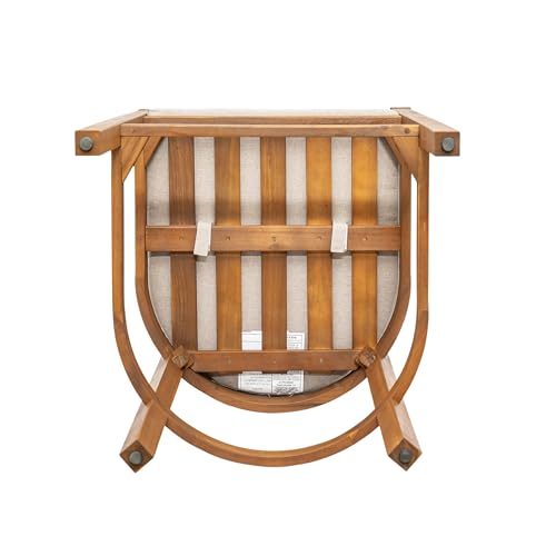 Christopher Knight Home Kuart Acacia Wood Outdoor Bar Stool Set of 2 with Cushion, Patio Armchair Set for Bar Table, Wooden Counter Height Patio Bar Stool with Footrest, Teak+Beige