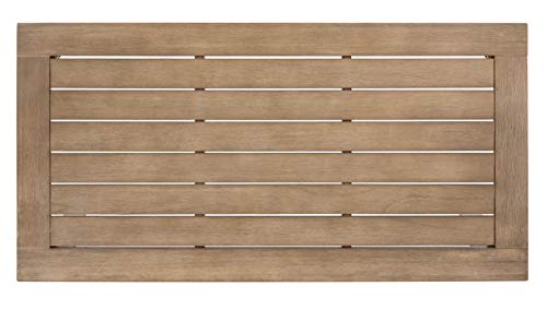 SAFAVIEH Couture Outdoor Patio Furniture Collection – Santa Cruz Coffee Table, Natural Eucalyptus Wood Slatted Top, Modern Outdoor Accent Table (CPT1016A)
