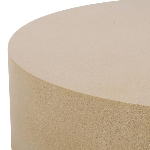 SAFAVIEH Outdoor - Tina Round Coffee Table - Beige - Fully Assembled - Weather Resistant - Ideal for Deck, Patio, Backyard, 35.4" W x 35.4" D x 10.6" H (PAT6210B)