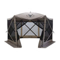 Gazelle Tents™, G6 6-Sided Portable Gazebo, Easy Pop-Up Hub Screen Tent, Durable, TriTech Mesh, Waterproof, UV Resistant, 8-Person & Table, Desert Sand, 86" x 124" x 124", GG602DS