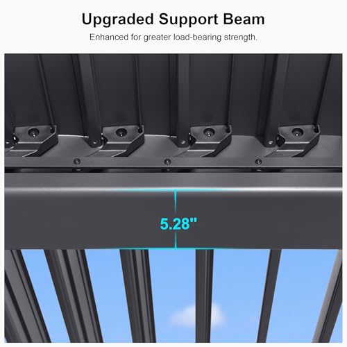 PURPLE LEAF Louvered Pergola 10' x 14' Aluminum Outdoor Pergola with Adjustable Louvers Roof and Integrated Drainage System 70 Mph High Wind Resistant Small Pergolas for Patio Deck Porch Yard