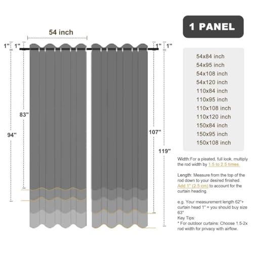 BONZER Waterproof Outdoor Curtains for Patio, Premium Thick Privacy Weatherproof Grommet Outside Curtains for Porch, Pergola, Cabana, 1 Panel, 54W x 84L inch, Cream