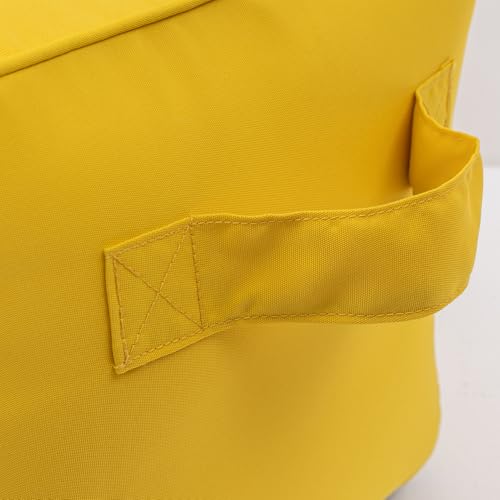 QILLOWAY Inflatable Outdoor Ottoman for Patio, Water Resistant Pouf Cube 16", Inflatable Foot Rest, Outdoor Footstool for Poolside, Garden,Camping, Yellow