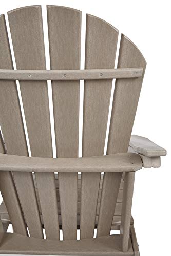 Signature Design by Ashley Sundown Treasure Outdoor Patio HDPE Adirondack Chair, Light Brown