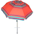 AMMSUN 7ft Heavy Duty HIGH Wind Beach Umbrella with sand anchor Vent Tilt Sun Shelter, UV 50+ Protection Portable Outdoor Sunshade Umbrellas Carry Bag for Patio Garden Pool Backyard Rust Red