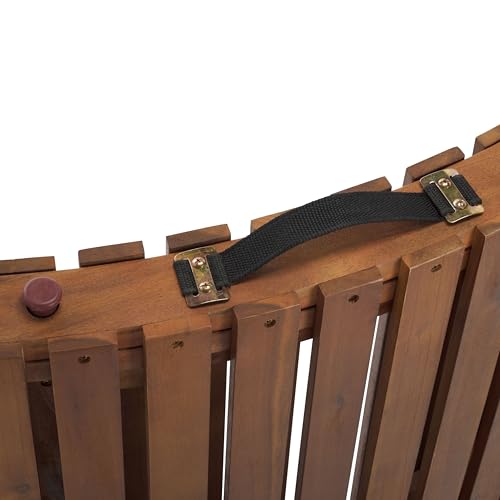 SAFAVIEH Outdoor Patio Furniture Collection - Fanty Brown Solid Wood Folding Chaise Lounge Chair, Slatted Teak-Style Design, Portable Sun Lounger with No Cushion (PAT6803A)
