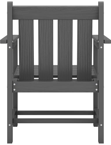 SEWRWALL 3 Pieces Patio Bistro Set, All Weather Adirondack Chair Set with Side Table, HDPE Material Outdoor Patio Furniture Set for Balcony, Porch, Garden, Backyard- Gray