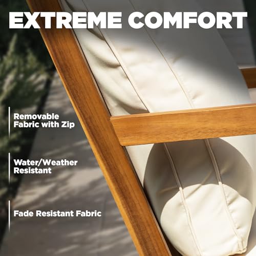 IDZO Rocking Chairs Design Heavy Duty 400lbs Capacity Wood Patio Bistro Set 3 Piece Outdoor