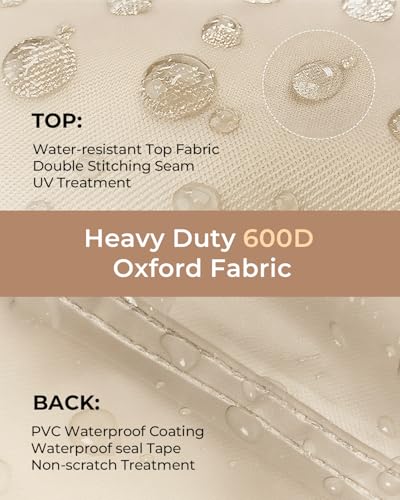 Loriano Patio Furniture Cover Set, 5 Piece Outdoor Furniture Cover Waterproof, 600D Heavy Duty Lawn Patio Set Covers