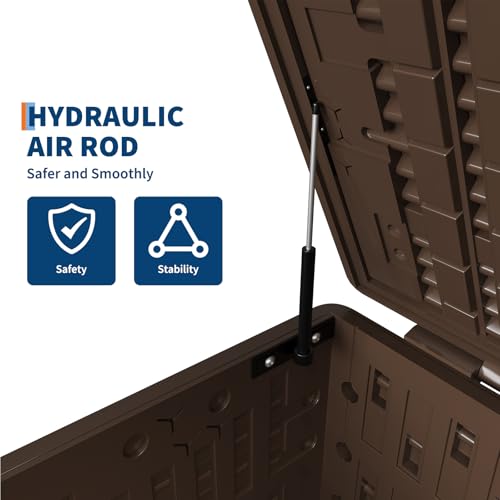 ActiveTrail Large 130 Gallon Outdoor Storage Box, Waterproof & Lockable Outdoor Deck Box for Garden Tools, Pool Accessories & Cushions