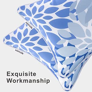 JMKaixin Pack of 2 Patio Lumbar Pillows, 12”x20” Fade Resistant Outdoor Waterproof Lumbar Pillow with Inners, Decorative Garden Lumbar Cushions for Home Patio Terrace Sofa Use
