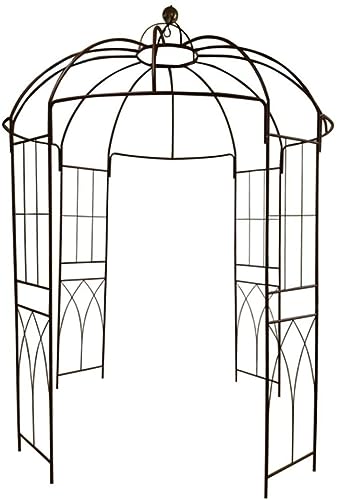 OUTOUR French Style Birdcage Shape Heavy Duty Gazebo,9'Highx 6‘6" Wide,Pergola Pavilion Arch Arbor Arbour Plants Stand Rack for Wedding Outdoor Garden Lawn Backyard Patio,Climbing Vines,Roses