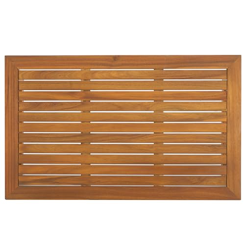 SAFAVIEH Outdoor - Lynn Coffee Table - Natural - Solid Wood - Modern Slatted Design - Ideal for Patio, Deck, Porch, Backyard, 39.4" W x 24.4" D x 11.2" H (PAT7330A)