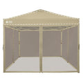 CROWN SHADES Gazebo Mosquito Net Only for 10 x 10 Pop Up Canopy - Patio Gazebo Replacement Mesh Sidewall with Zipper for Outdoor Tent, Garden and Backyard (4-Piece,Khaki)