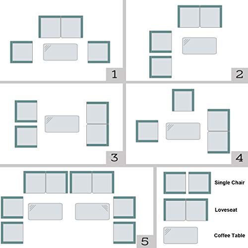 COSTWAY 8PCS Rattan Patio Furniture Set, Outdoor Wicker Rattan Chairs with Coffee Table, Rattan Cushioned Conversation Set for Backyard Balcony Porch Poolside, Grey