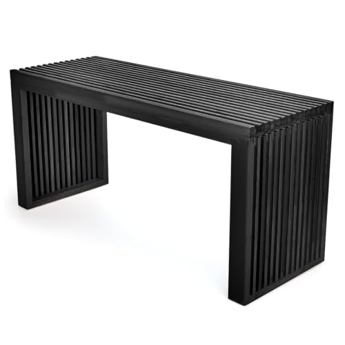 APRTAT Bamboo Dining Bench, 35 inch Farmhouse Decor Indoor Kitchen Table Bench, Entryway Shoe Rack Bench Solid Bamboo Benches for Living Room, Hallway, Bedroom, Bathroom