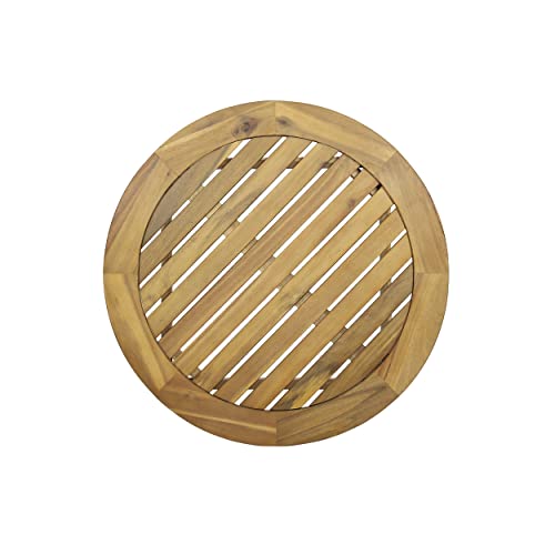 Solano Outdoor Circular Coffee Table - Acacia Wood - Teak