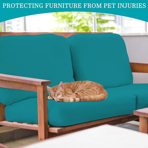 12 Pcs Stretch Patio Cushion Covers,Outdoor Couch Covers Replacement,Outdoor Couch & Sofa Slipcovers,for Patio Furniture Cushion Covers,Washable Reusable Furniture Protector (Peacock Blue,Cover Only)