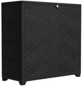 KINYING Outdoor Storage Cabinet Waterproof, 60 Gallon Resin Outdoor Storage Shed for Patio/Garden/Backyard, Outdoor Storage Box for Cushions,Garden Tools and Pool Supplies(Black with 1 Shelving)