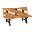 Plow & Hearth Weatherproof German PVC Outdoor Bench | 3-Seat | Holds Up to 500 lbs | Garden Patio Porch Park Deck | Steel and Resin (Wood)
