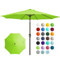 JEAREY 9FT Outdoor Patio Umbrella Outdoor Table Umbrella with Push Button Tilt and Crank, Market Umbrella 8 Sturdy Ribs UV Protection Waterproof for Garden, Deck, Backyard, Pool (Apple Green)
