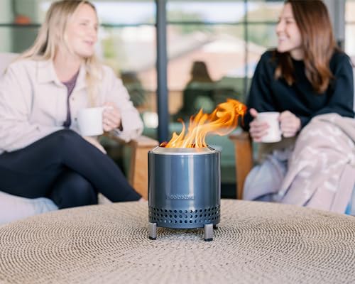 Solo Stove Mesa XL, 7 Inch Tabletop Fire Pit with Stand - Smokeless, Stainless Steel Fire Pit for Camping, Outdoor & Patio- Wood Burning or Pellet Fueled Portable Bonfire, 2.3lbs, Gunmetal