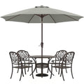 ABCCANOPY 10FT Patio Umbrella, Outdoor Waterproof Table Umbrella with Push Button Tilt and Crank, 8 Ribs UV Protection Pool Umbrella for Garden, Lawn, Deck & Backyard (Gray)