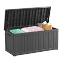 Decksplore Outdoor Storage Box Waterproof, 200 Gallon Lockable Resin Large Deck Box, Patio Storage Bin for Pool Accessories Cushion Furniture, Garden Tools, UV-Resistant Outside Delivery, Black