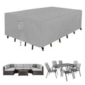 Easy-Going Rectangle Patio Furniture Cover Waterproof Outdoor Dining Table and Chair Cover Anti-UV Outside Sectional Sofa Set Covers (110"L x 84"W x 28"H, Grey)