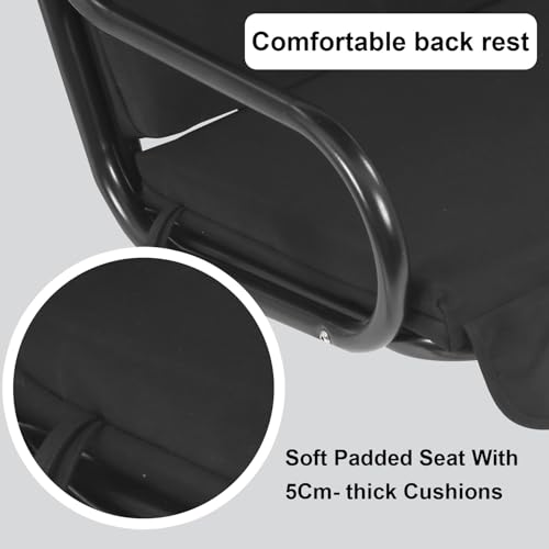 Patio Swing Sturdy Outdoor Swing Chair Stable Porch Swing Easy Setup Patio Swing with Canopy Adjustable Tilt Armrests Steel Frame for Patio Outdoor Porch Backyard, Black