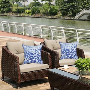 XXPILOS Outdoor Throw Pillows - Decorative Pillows with Insert Included Set of 2 Outdoor Pillows for Patio Furniture 18x18 Inch