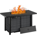 Shintenchi Propane Fire Pits 43″ Outdoor Gas Fire Pit, 50,000 BTU Rectangle Gas Fire Pit Table with Lava Rocks, 2-in-1 Fire Table with Removable Lid, CSA-Certified for Outside Patio,Parties,Backyard