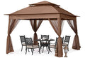 MASTERCANOPY Patio Gazebo Outdoor Pop Up Gazebo with Mesh Walls (11x11,Brown)