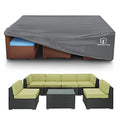 STARTWO Patio Furniture Covers Waterproof, Anti-UV Tear-Resistant 500D Heavy Duty 7-12 Seats Outdoor Furniture Cover for Sectional Sofa and Table Chairs, 110"x84"x28", Grey