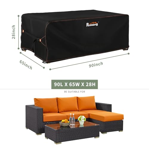 Patio Furniture Set Covers Waterproof, Outdoor furniture covers waterproof clearance, Sectional Sofa Couch Set Covers for Winter,Table Chair Cover Outside Rectangular Heavy Duty 90"Lx65"Wx28"H