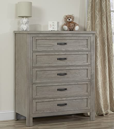 Soho Baby Hanover Premium Soft Closing 5-Drawer Dresser Chest Dresser, Oak Gray