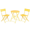 Grand patio 3-Piece Bistro Set Folding Outdoor Furniture Sets with Premium Steel Frame Portable Design for Bistro & Balcony, Yellow