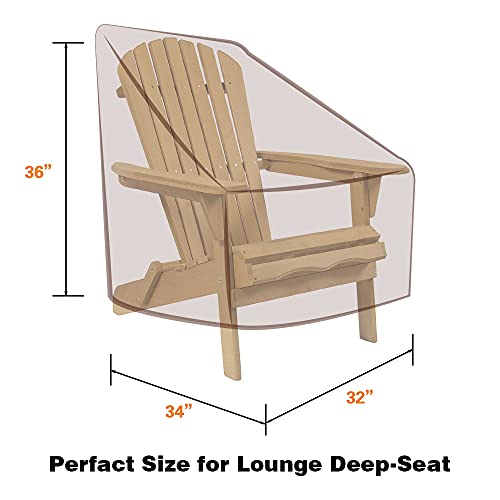 Vailge Patio Adirondack Chair Covers, Heavy Duty Patio Chair Cover, Waterproof Outdoor Lawn Patio Furniture Covers (Standard - 2 Pack, Beige & Brown)