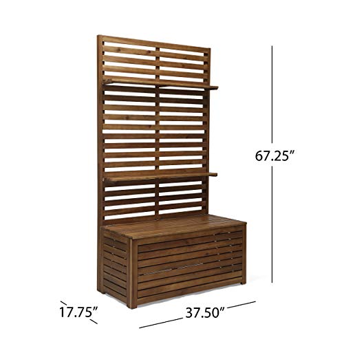 Christopher Knight Home Priscilla Outdoor Wooden Hall Tree, Teak Finish