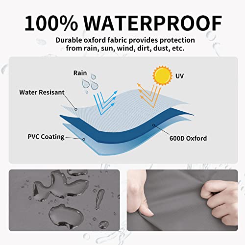 Easy-Going Waterproof Outdoor Loveseat Cover Heavy Duty Patio Furniture Couch Cover Windproof Durable (54Wx38Dx35H inch, Gray/Dark Gray)