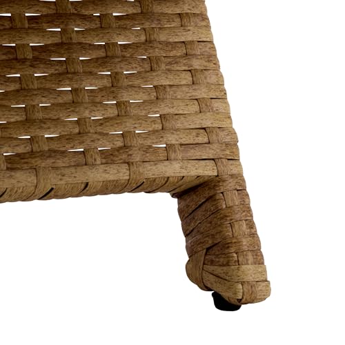 SAFAVIEH Outdoor Patio Furniture Collection – Alex Natural & Taupe Quick Dry Foam Lounger, Adjustable Outdoor Chaise, Modern Curved Design (PAT7545A)