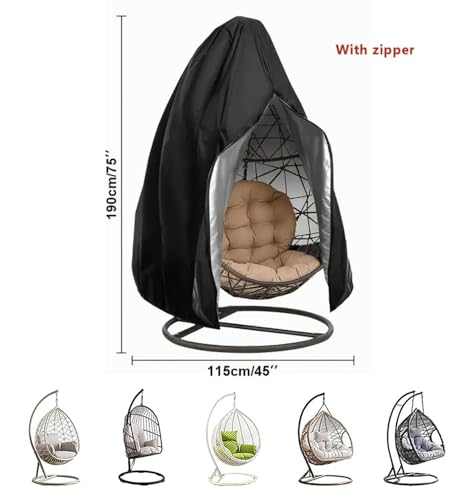 Heavy Duty Egg Chair Cover for Hanover Outdoor Folding Portable Egg Swing Chair 2021–2026, Outdoor Hanging Egg Chair Cover with Zipper, Water-Resistant Tear-Resistant,45"x75"